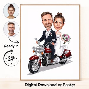 Personalisierte Hochzeitspaare Cartoon Portrait, Hochzeitskarikatur, Hochzeitskarikatur, Hochzeitsgeschenk, Benutzerdefinierte Karikatur vom Foto, Paargeschenk