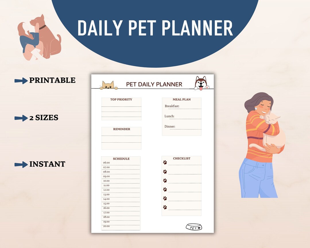 Pet Planner, Printable Pet Planner, Pet Care Planner, Digital Pet ...