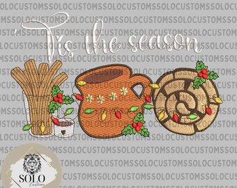 8x8 Hoop Size File| Tis the season concha| Embroidery PES Digital File