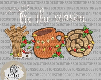 4x4 Size Hoop | Embroidery Digital Pes File | Tis the season concha file