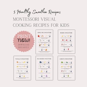 Visueel koken voor kinderen | Montessori Praktijkonderwijs | Gezonde smoothierecepten voor kinderen | Voorschools leren | Geïnspireerde digitale set