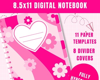 DIGITAL NOTEBOOK | Pink Digital Notebook | Student Notebook | Goodnotes | Hyperlinked