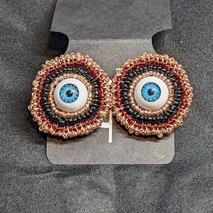 Embroidered Eye Earrings