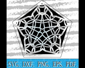 Dodeca Flower of Life Star Pattern SVG, DXF, PNG, Pattern,Tattoo, Tshirts,Image,Vector, Download, laser cutting, glowforge