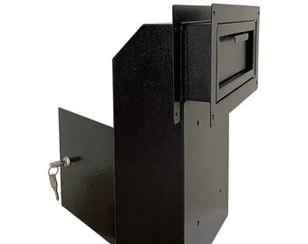 Door Drop Box, Mail Slots for Mail, Rent, Deposit, Night Key, Through the Door Prevents Money Fishing Locking Steel Mailbox with Rear Access