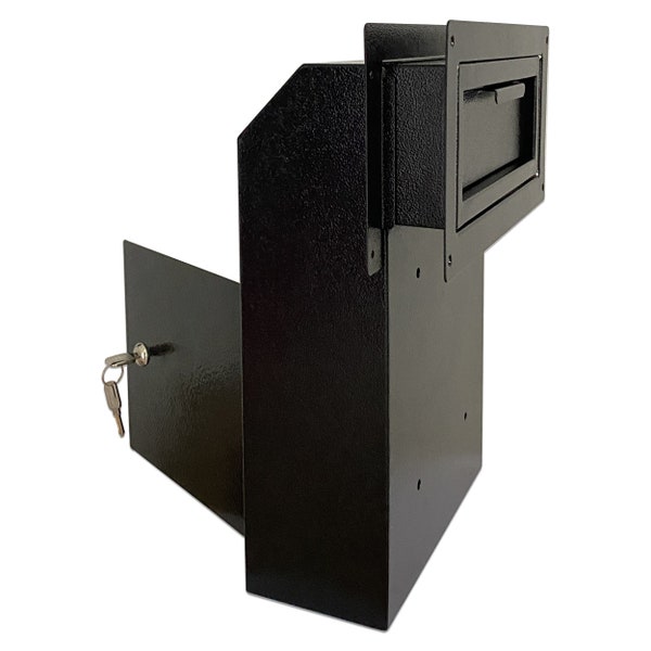 Door Drop Box, Mail Slots for Mail, Rent, Deposit, Night Key, Through the Door Prevents Money Fishing Locking Steel Mailbox with Rear Access