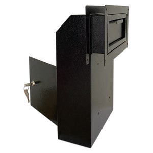 D1C-B - Locking Door Drop Box: Anti-Theft Steel Mailbox with Rear Access