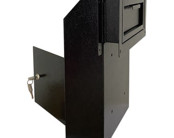 D1C-B - Locking Door Drop Box: Anti-Theft Steel Mailbox with Rear Access