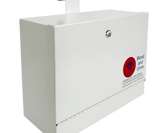 D9-K - OPEN BOX Metal Specimen Drop Box, Over-the-Door Hanging with Key Lock, Secure Collection for Labs, Clinics, Medical Offices