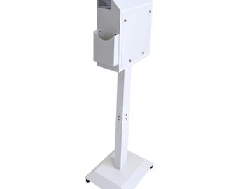 D6A-W - OPEN BOX Floor Standing Suggestion Box: Metal Donation Ballot Box with Lock