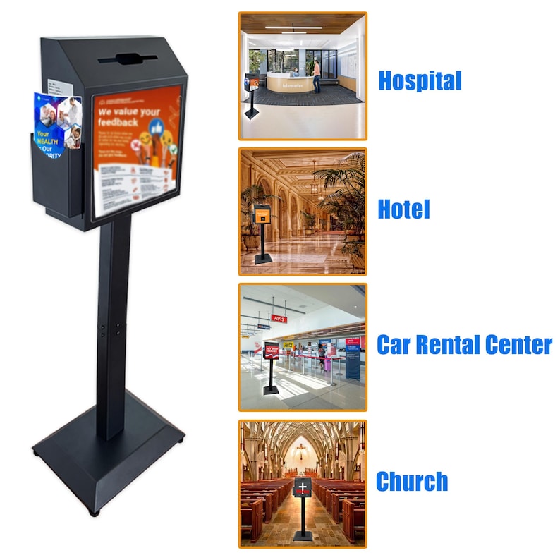 Oblication Box D6B-B - Floor Standing Suggestion Box With Lock: Donation Ballot Box - Etsy