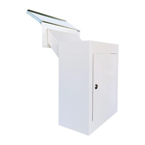 D3N-W - Through-Wall Locking Drop Box: Rainproof Mail & Key Deposit