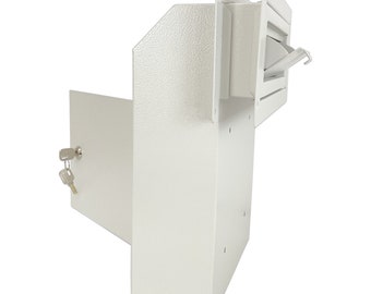 D1C-W - Locking Door Drop Box: Anti-Theft Steel Mailbox with Rear Access