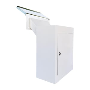 D3N-W - OPENBOX Through-Wall Drop Box with Rainproof Cover: Secure Mail & Key Deposit