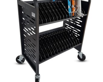 C32A-B - 32 Bay Open Laptop Charging Cart for Classroom,Charging Station,Mobile School Storage Cart with Cable Management & Surge Protection