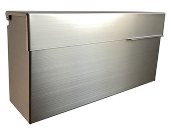 Modern Design Brushed Stainless Steel Mailbox for Walls, Heavy Duty Wall Mounted Mailbox, Rust Proof Steel Dropbox with Rainproof Design