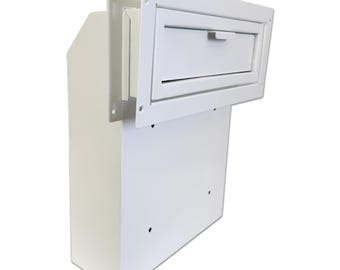 D1B-W - Steel Through-the-Door Drop Box: Locking Payment & Key Deposit