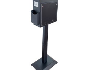 D6A-B - OPEN BOX Metal Suggestion Box with Stand: Locking Ballot Donation Box