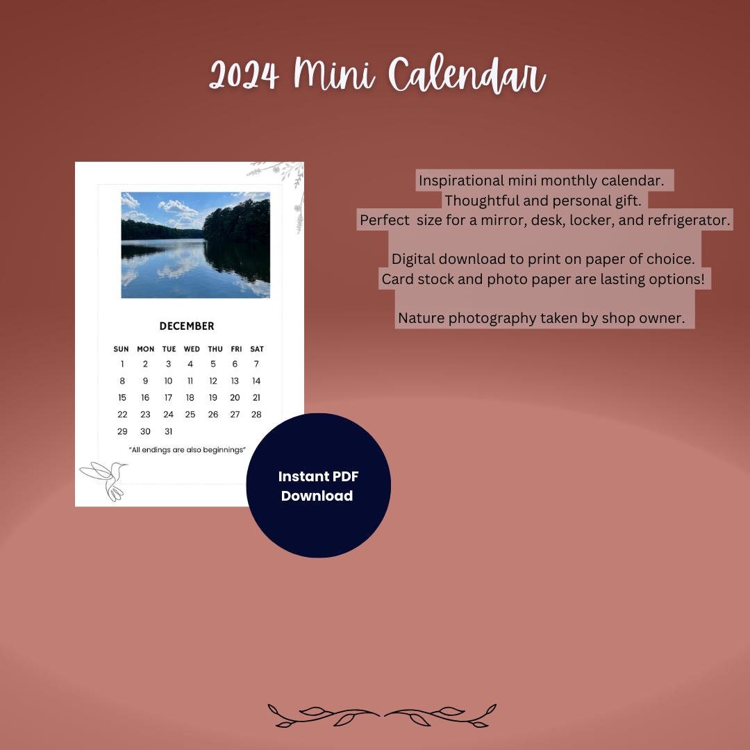 2024 December Printable Inspirational Calendar - Etsy