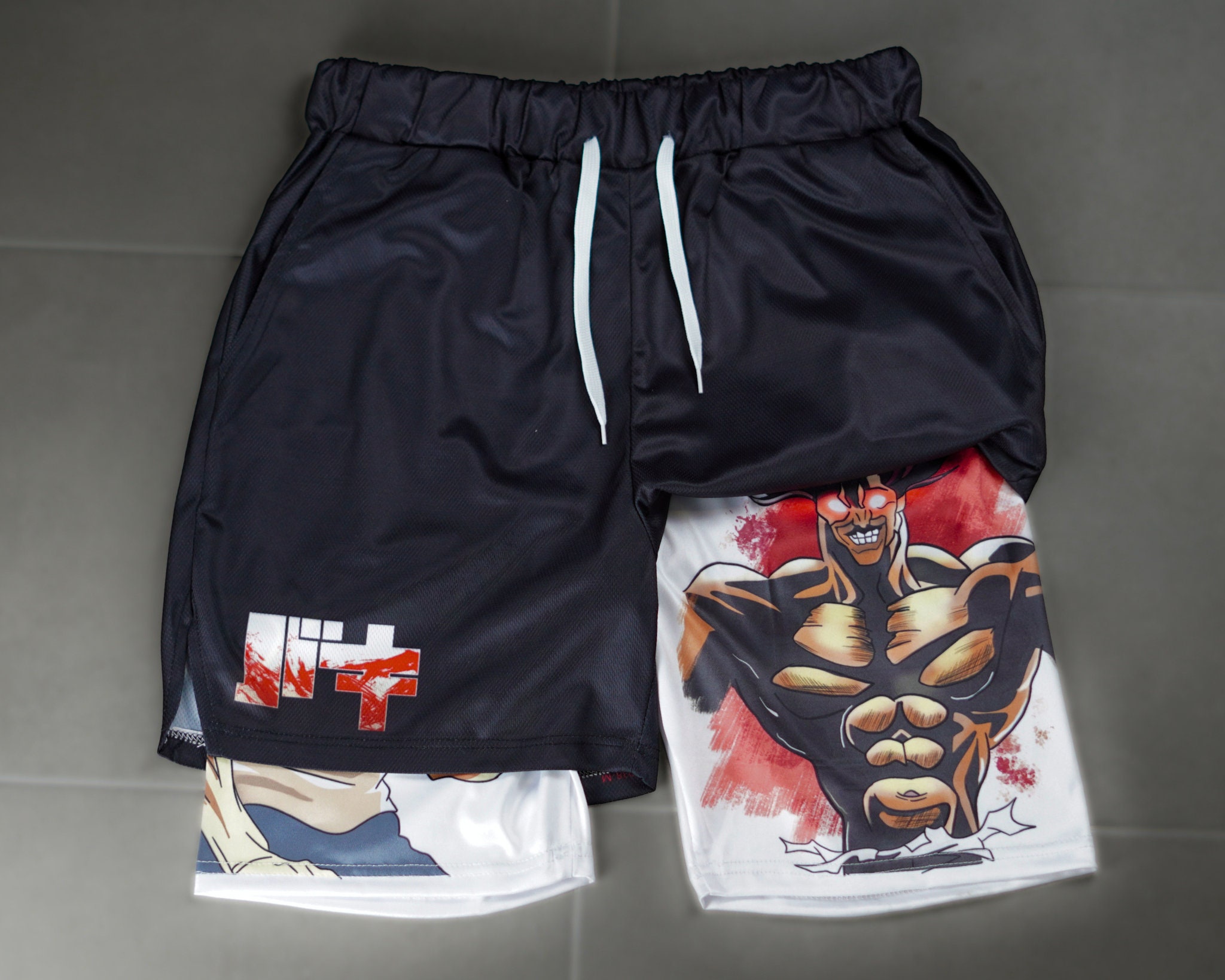 Anime Baki Hanma Gym Shorts Men Manga Print Workout Quick Dry