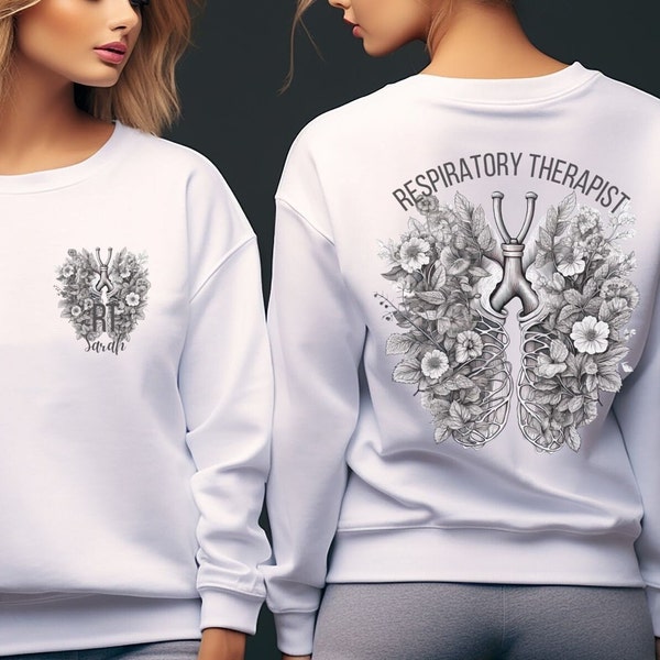 Personalized Respiratory Therapist Sweatshirt, RRT Sweatshirt, Personalized RT Shirt, Custom Gift Respiratory Therapist, RT Graduation Gift