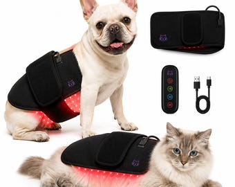 Haustier Roter Lichttherapie-Gürtel für Katzen, Hunde | 660nm 850nm Schmerzlinderung, Gelenkstütze