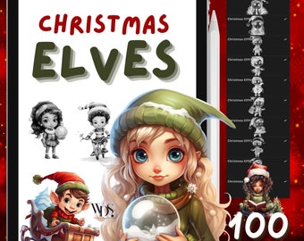 100 SELLO DE ELFES DE NAVIDAD para Procreate / / Pinceles Procreate / Elfos / Navidad / Vacaciones / Uso Comercial / Descarga Instantánea