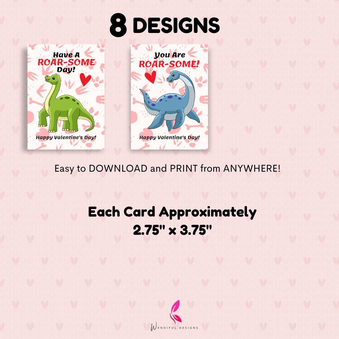 Dinosaur Valentine Cards Printable Instant Download Kids Dinosaur Valentine Cards Printable Instant Download Kids