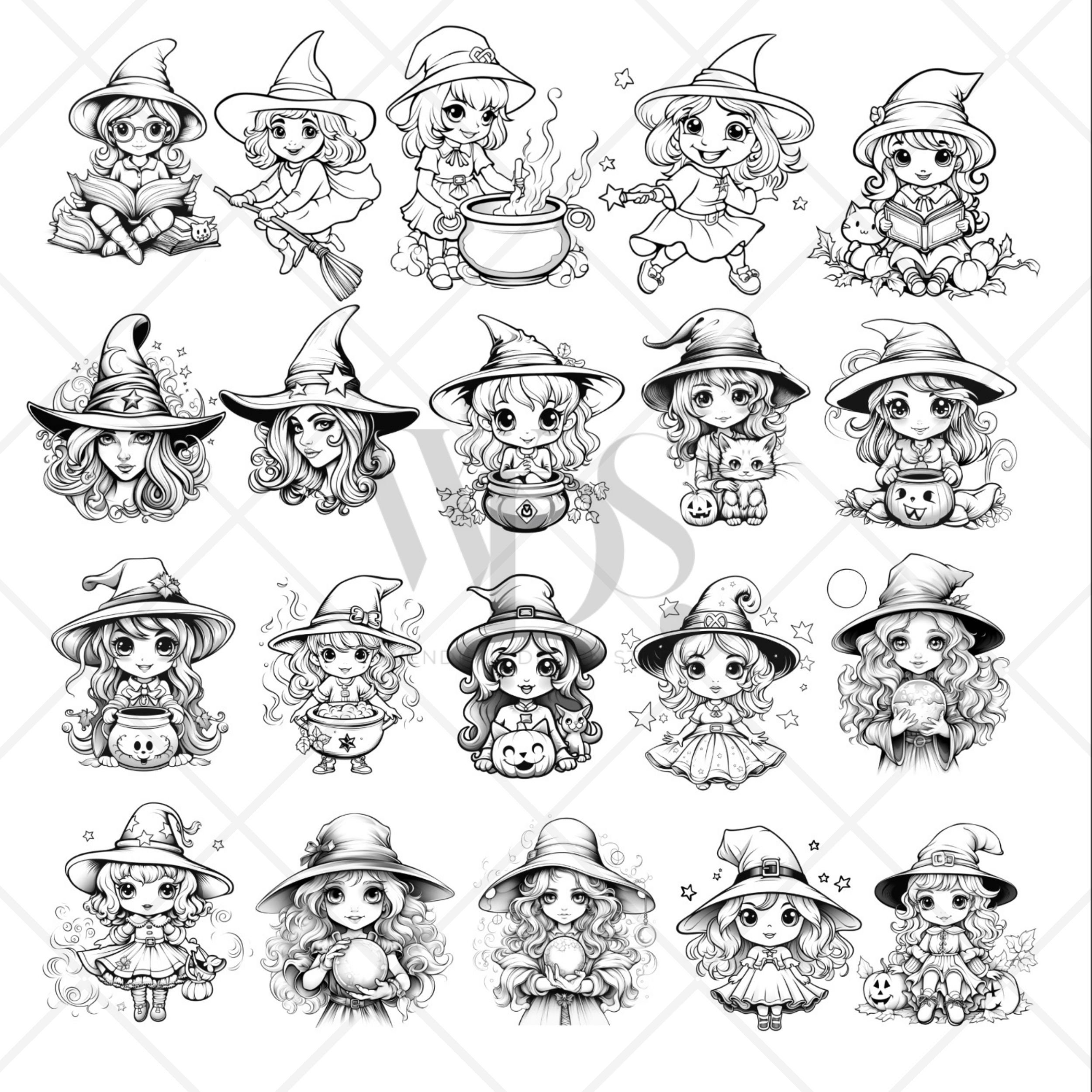 50+ WITCHES STAMPS for Procreate | Procreate Halloween Stamps ...