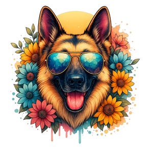 German Shepherd png, High Quality PNGs, Digital Planner, Watercolor German Shepherd, Dog Shirt Design, Gift for Dog Lovers, Cute Dog T-Shirt