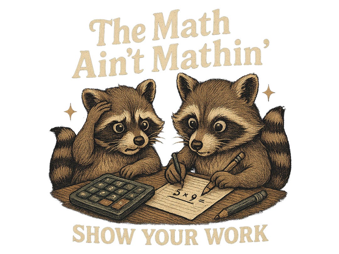 Funny Math Teacher PNG, the Math Ain't Mathin Raccoon T Shirt Design ...
