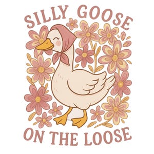 Floral Goose Png, Mothers Day Png Shirt, Floral Mama, Girly PNG, Coquette Bow, Duck Png, Goose Lover Sublimation, Mama Goose, Spring Floral