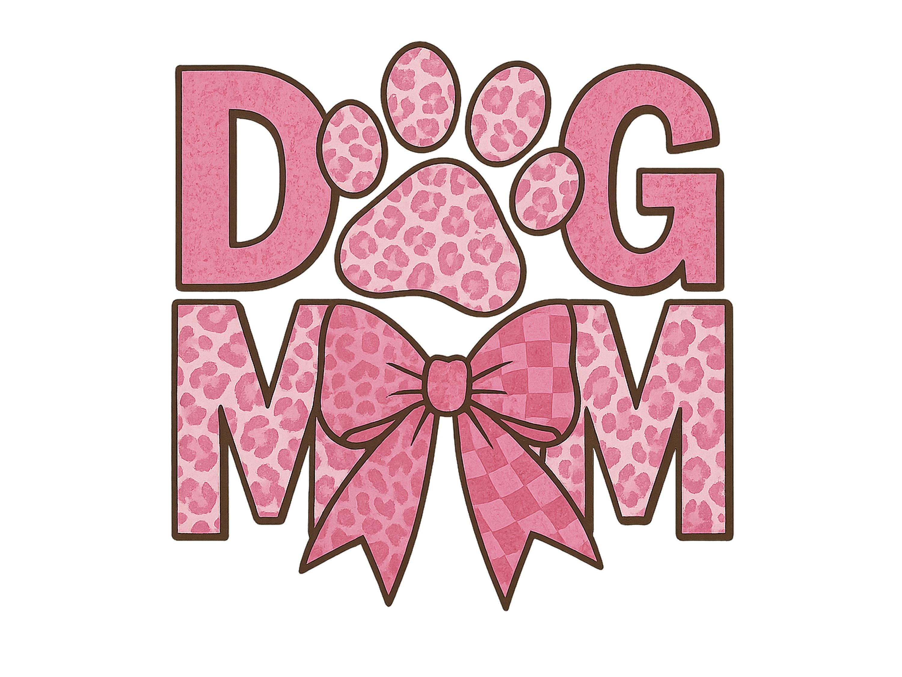 Mama Dog Mom PNG Sublimation Design, Pink Paw Print Clipart, Cute Mom ...