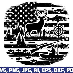 fishing svg, hunting svg, deer clipart, hunting bundle, deer cricut, fishing design, hunt svg, fishing bundle, fish svg, hunting svg flag