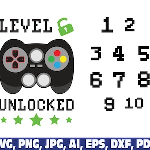 gamer svg, Video Game Birthday svg, video game svg, gaming svg, level unlocked svg, gamer birthday svg, birthday boys svg png, gamer