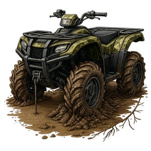 Camouflage Four Wheeler PNG,  Mud & Tractor png, ATV, Offroad Sublimation, 4-Wheeler png, Camo Four Wheeler, 4 Wheeler Sublimation design
