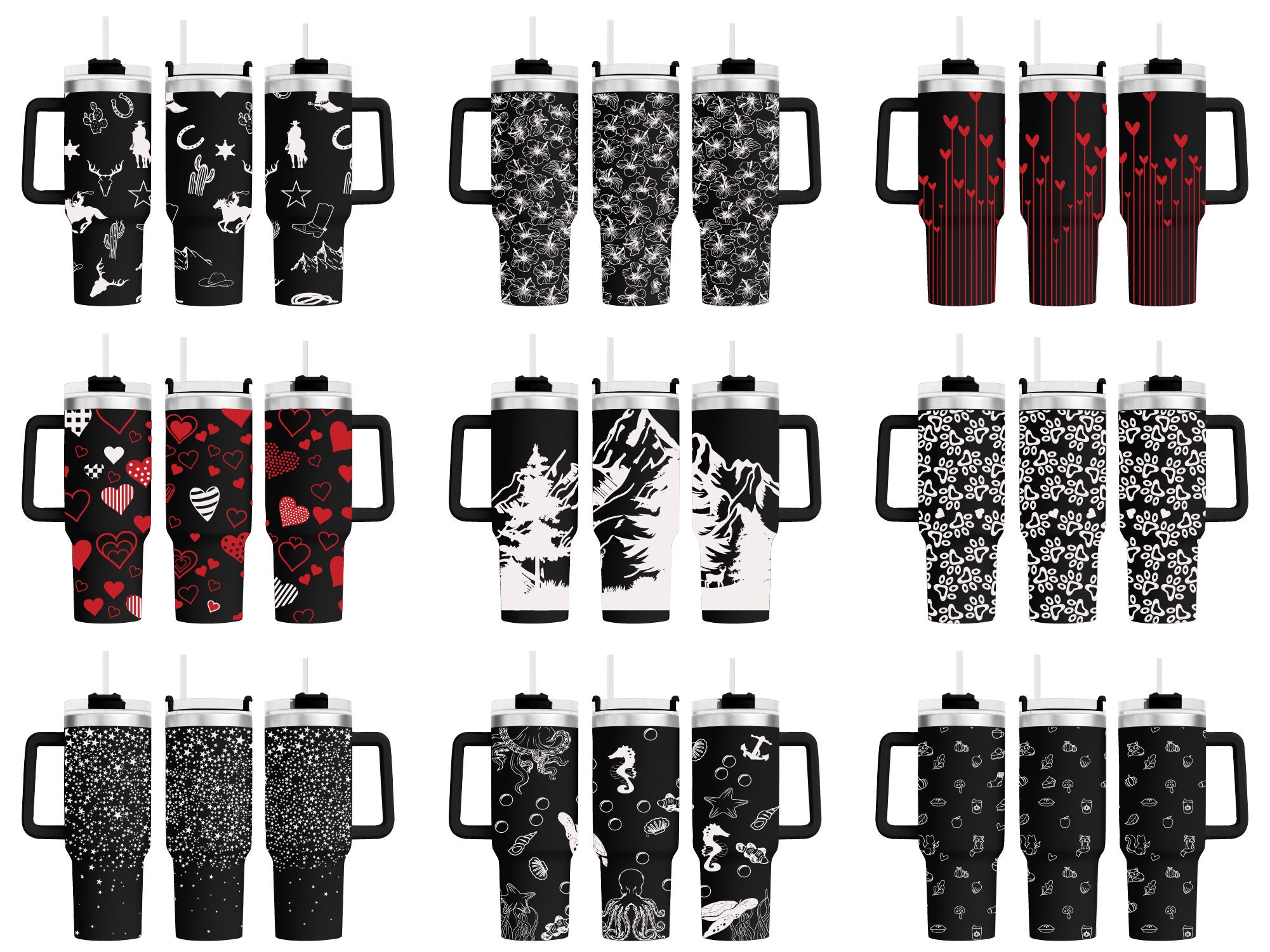 40oz Tumbler Wrap Svg Png Bundle, Laser Stanley Tumbler Wrap Svg Png ...