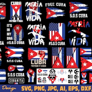 Patria Y Vida Cuba, cuban cuba svg, Cuba American Flag svg, free cuban svg, Cuban Supporters svg, cuban flag svg png, Sos Cuba Flag Pride