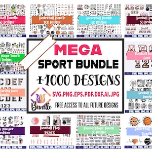 All sports Designs in my shop, Mega SVG png Bundle, Football soccer basketball baseball Hockey golf svg png, T Shirt Designs PNG, Svg Cricut