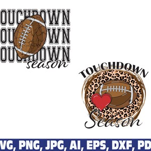 Touch Down Season Png Bundle, Football Player Svg, Football Name Svg ...