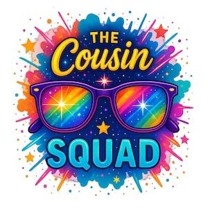 cousin crew png colorful squad, cousin family vacation design, summer beach trip, digital download, trendy cousin gifts, cruise squad, cu...