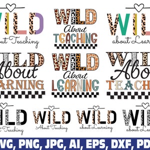 Wild About Teaching svg png, Wild about Learning svg png, half leopard Wild about Learning teaching svg png, teacher svg png, Teaching svg