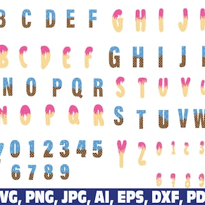 Eis Alphabet svg png, Sommer Alphabet Buchstaben Schriftart Eis svg, Ice Pop svg, Sommer svg, A-Z Eiscreme SVG, Alphabet svg Eiscreme