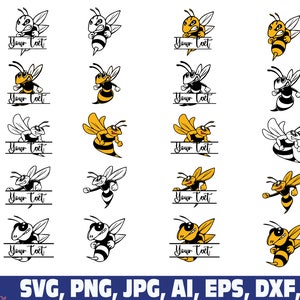 Hornet Bee Mascot Svg png Bundle, Hornet Mascot Svg , Hornet Cut Files, Hornet Silhouette Cut Files, Hornet Clipart, Hornet Monogram name