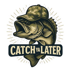 boys fishing png, camo fishing shirt design, Catch ya later fishing kids shirt png, bass fishing design for boys, funny fishing Png
