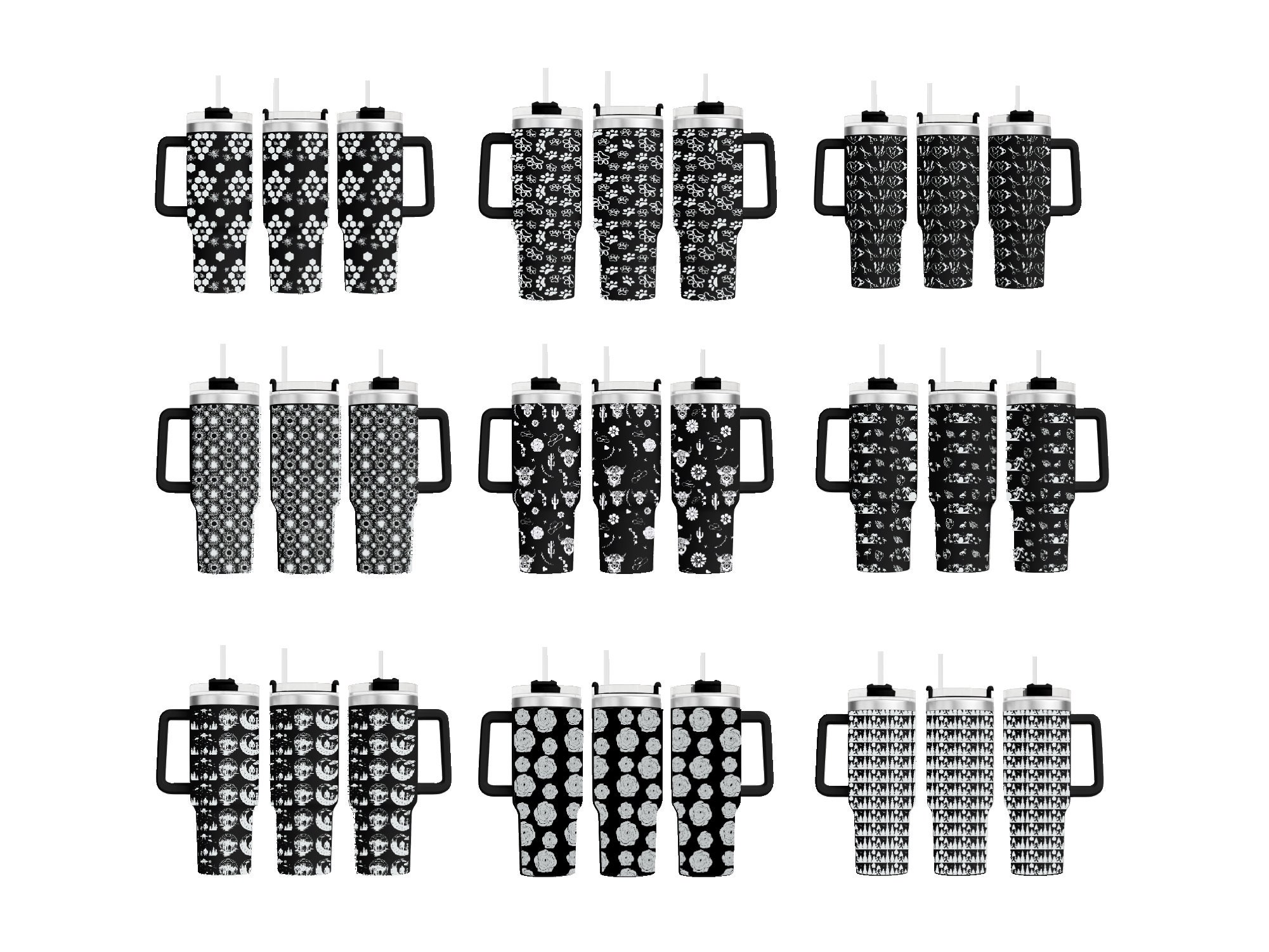 40oz Tumbler Wrap Svg Png Bundle, Laser Stanley Tumbler Wrap Svg Png ...