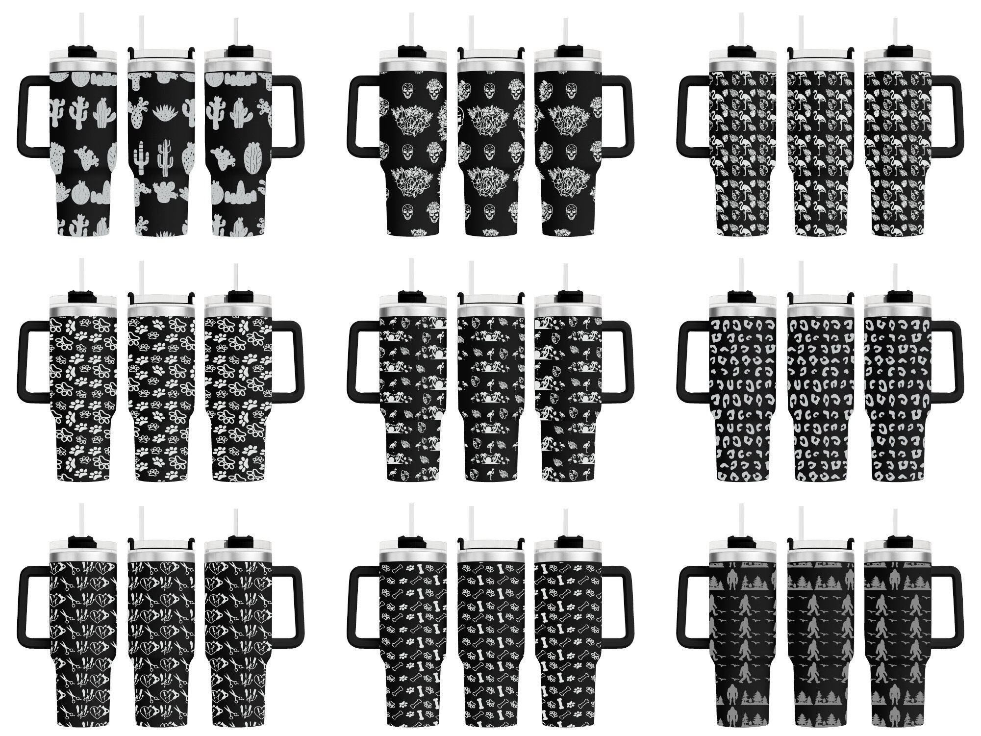 40oz Tumbler Wrap Svg Png Bundle, Laser Stanley Tumbler Wrap Svg Png ...