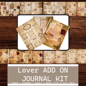 Kit Lover ADD ON Junk Journal, pagine di diario spazzatura stampabili, Vintage, Neutro, Libri, Planner, Regalo, Home Office, Carta per scrapbooking Happy Mail