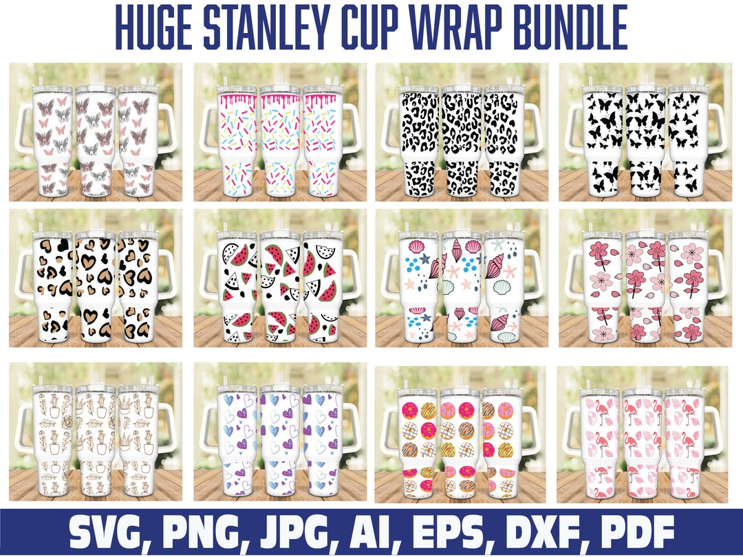 40oz Tumbler Wrap Svg Png Bundle, Laser Stanley Cup Wrap Svg Png ...