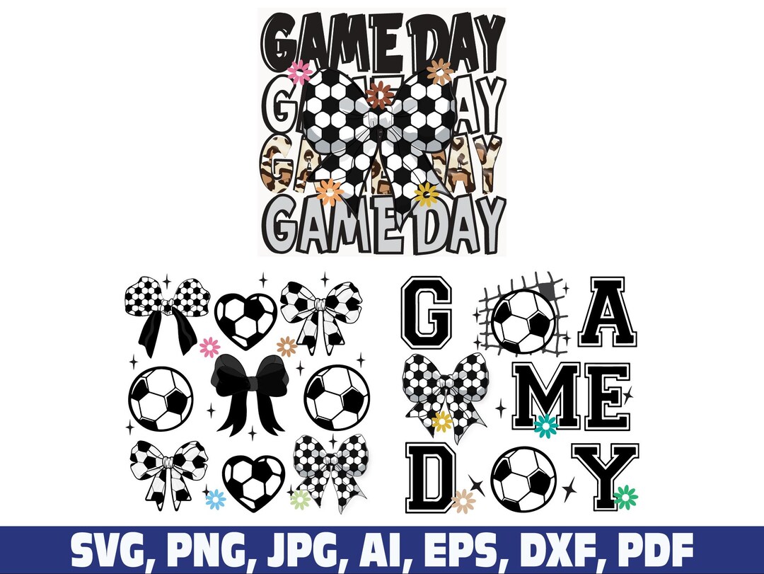 Game Day Soccer Svg Png, Soccer Font Alphabet Letters Svg, Coquette Bow ...